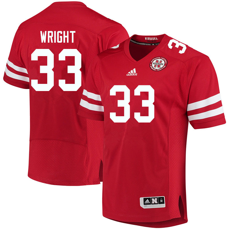Men #33 Javin Wright Nebraska Cornhuskers College Football Jerseys Sale-Red - Click Image to Close